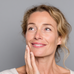 Persona con dolor de dientes y encías tocándose la mejilla